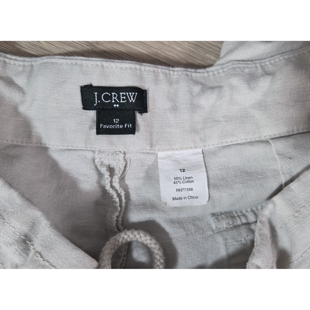 J Crew Linen‎ Blend Favorite Fit Drawstring Wide Leg Pants 12 - Picture 3 of 6